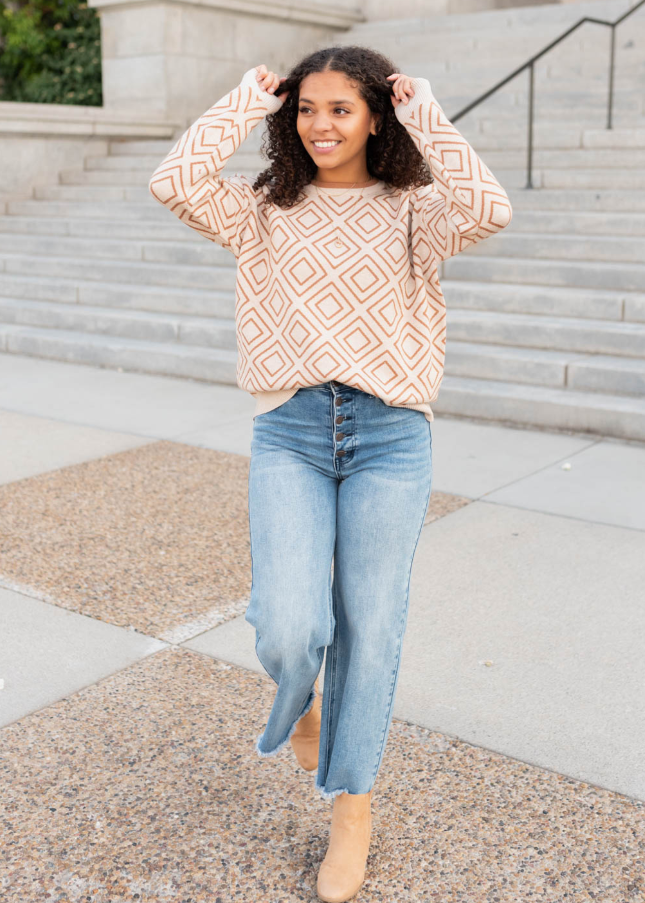 Mandy Oatmeal Pattern Sweater