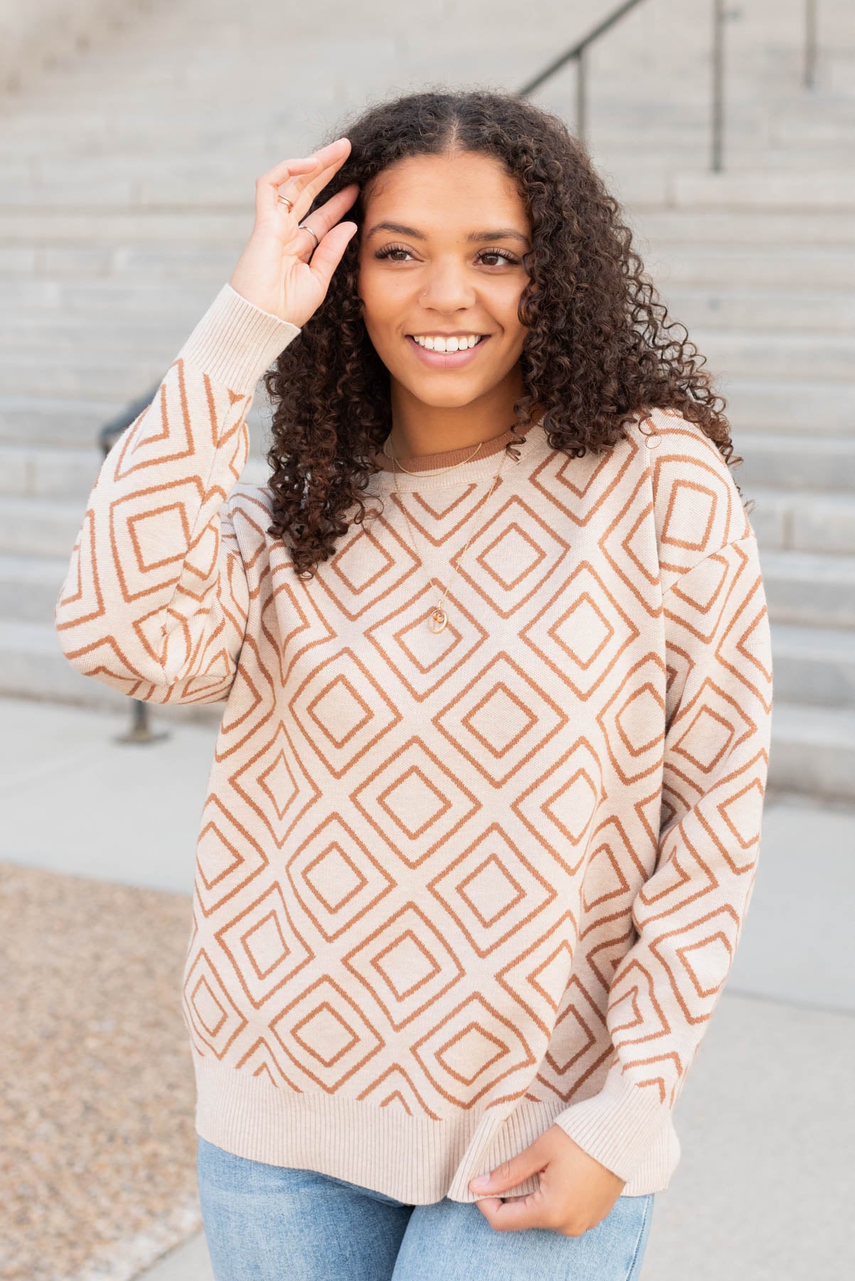 Mandy Oatmeal Pattern Sweater