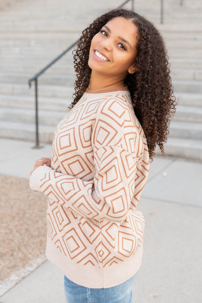 Mandy Oatmeal Pattern Sweater