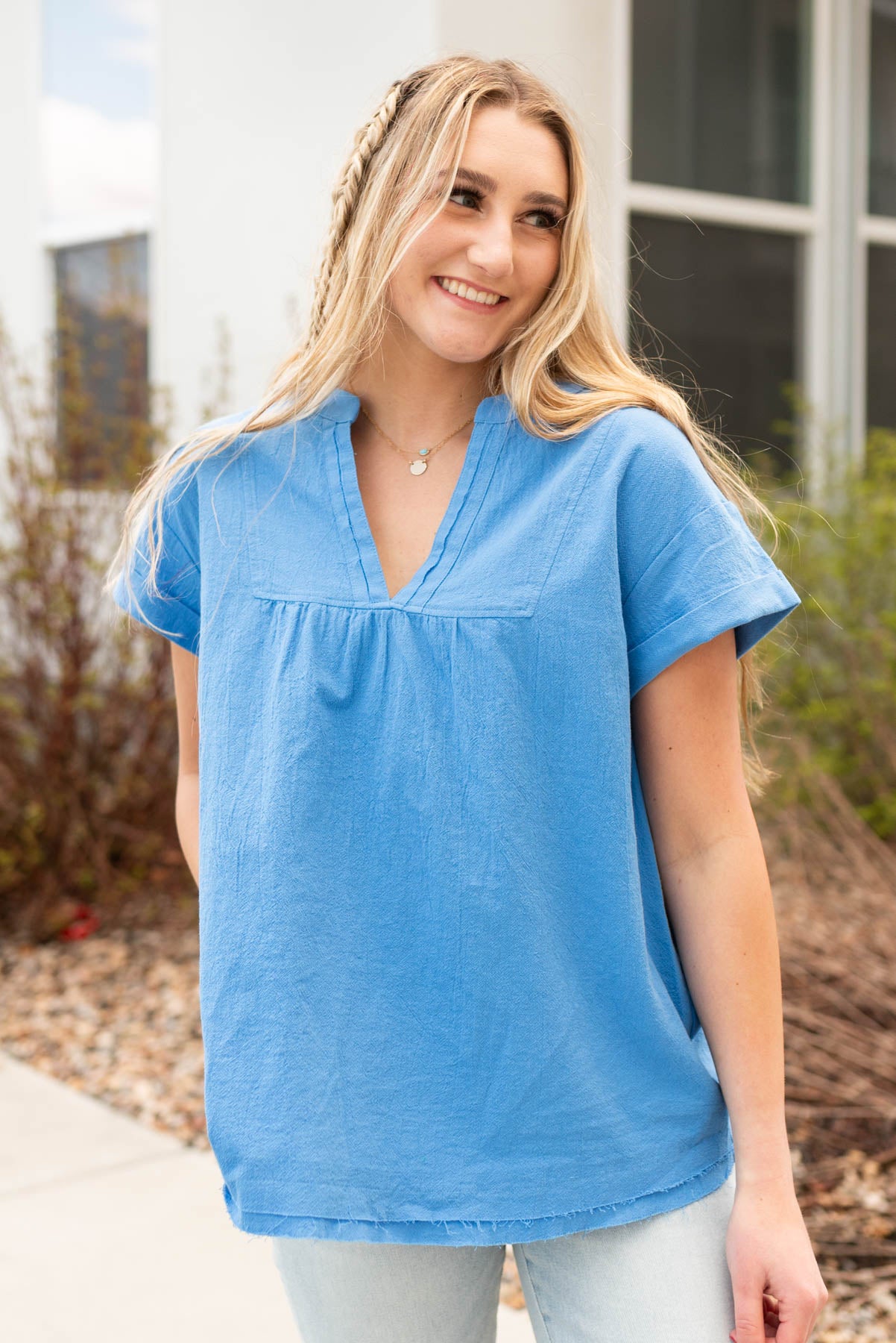 Short sleeve v-neck top