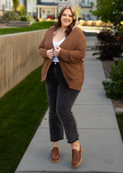 Plus size open coco cardigan