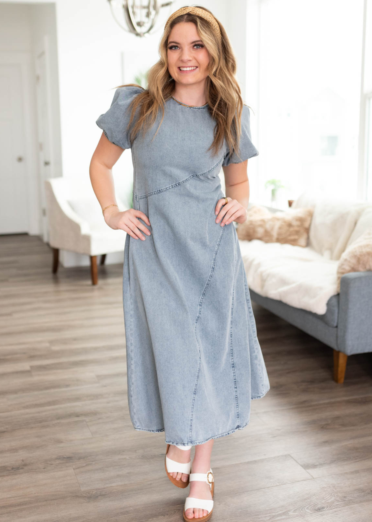 Natalia Light Denim Dress