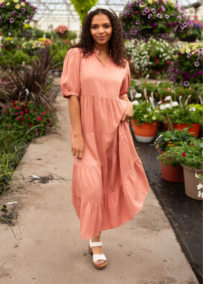 Nayeli Dusty Pink Collared Dress