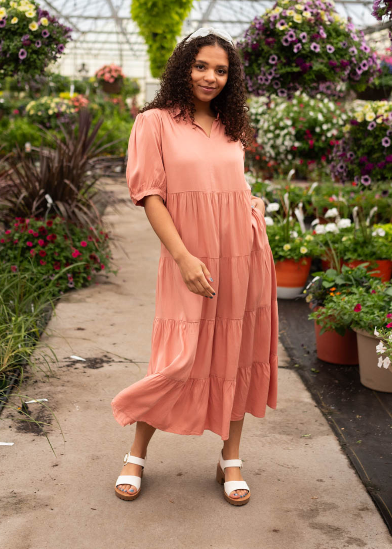 Nayeli Dusty Pink Collared Dress