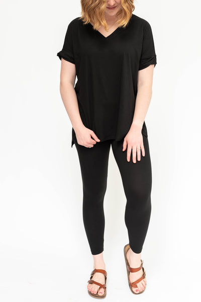 Short sleeve black legging set