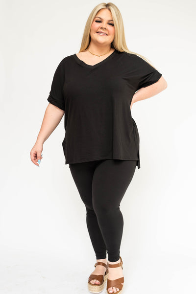 Black legging set in plus size