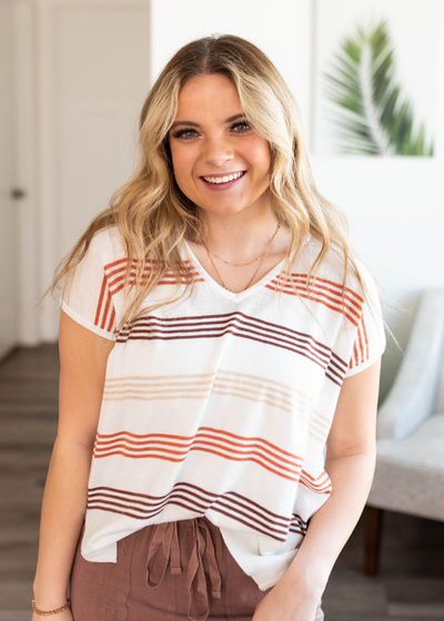 Small rust stripe top