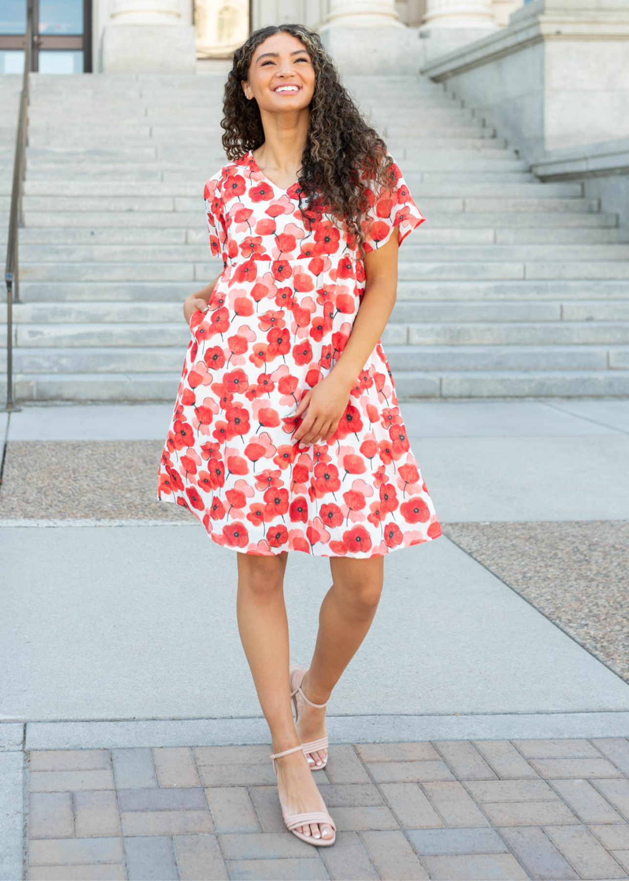 Short sleeve flower dress