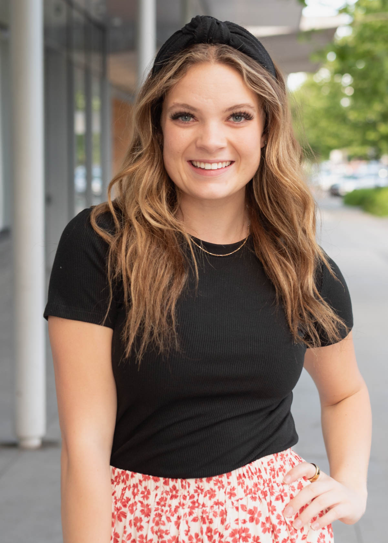 Black ribbed top with short sleeves