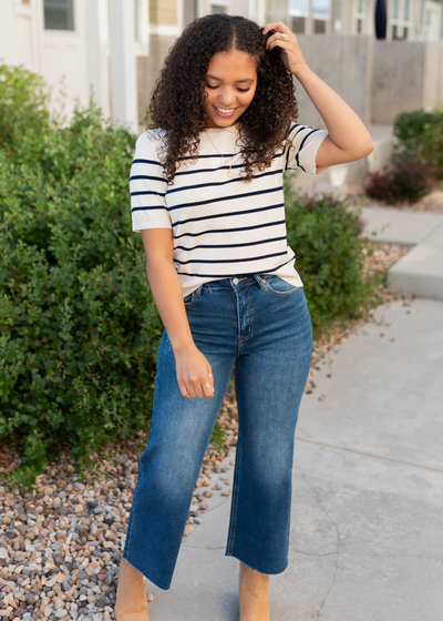 Ranae Navy Stripe Top