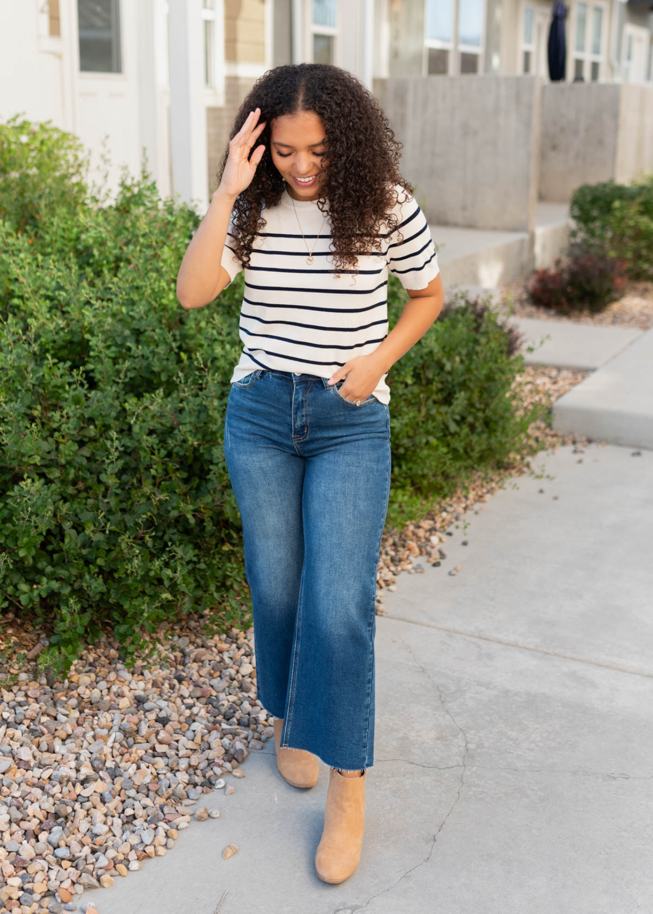 Ranae Navy Stripe Top