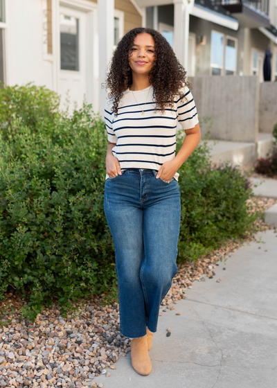 Ranae Navy Stripe Top