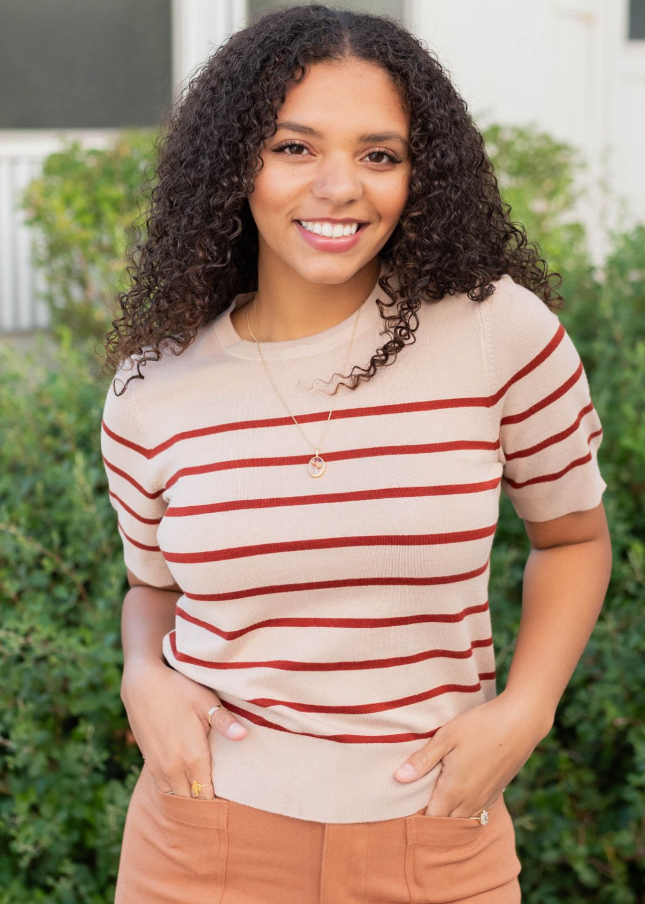 Rust stripe top