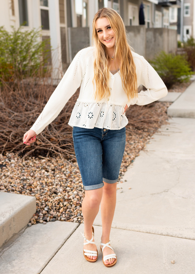 Button up off white cardigan