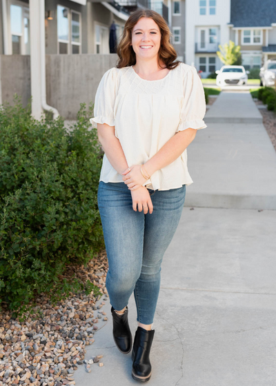 Plus size ivory blouse