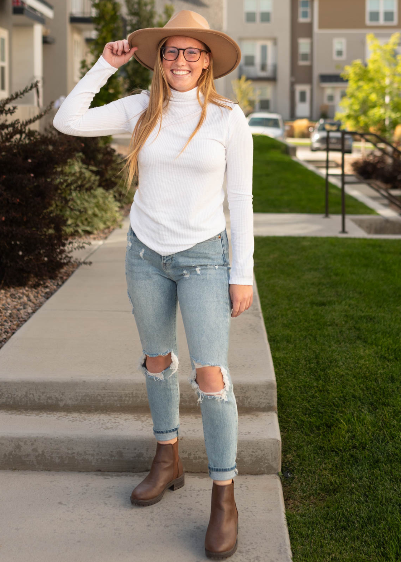 Long sleeve white top