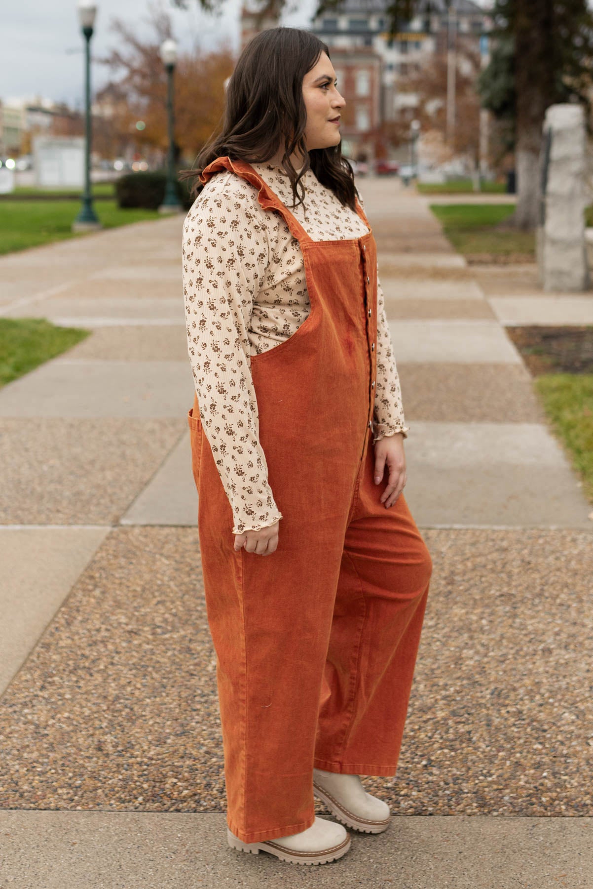 Plus size rust jumpsuit