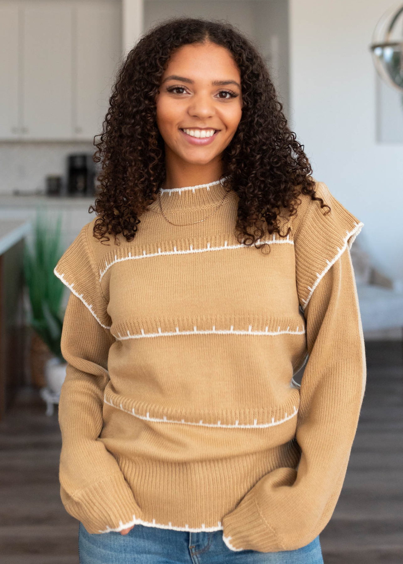 Taupe stripe sweater