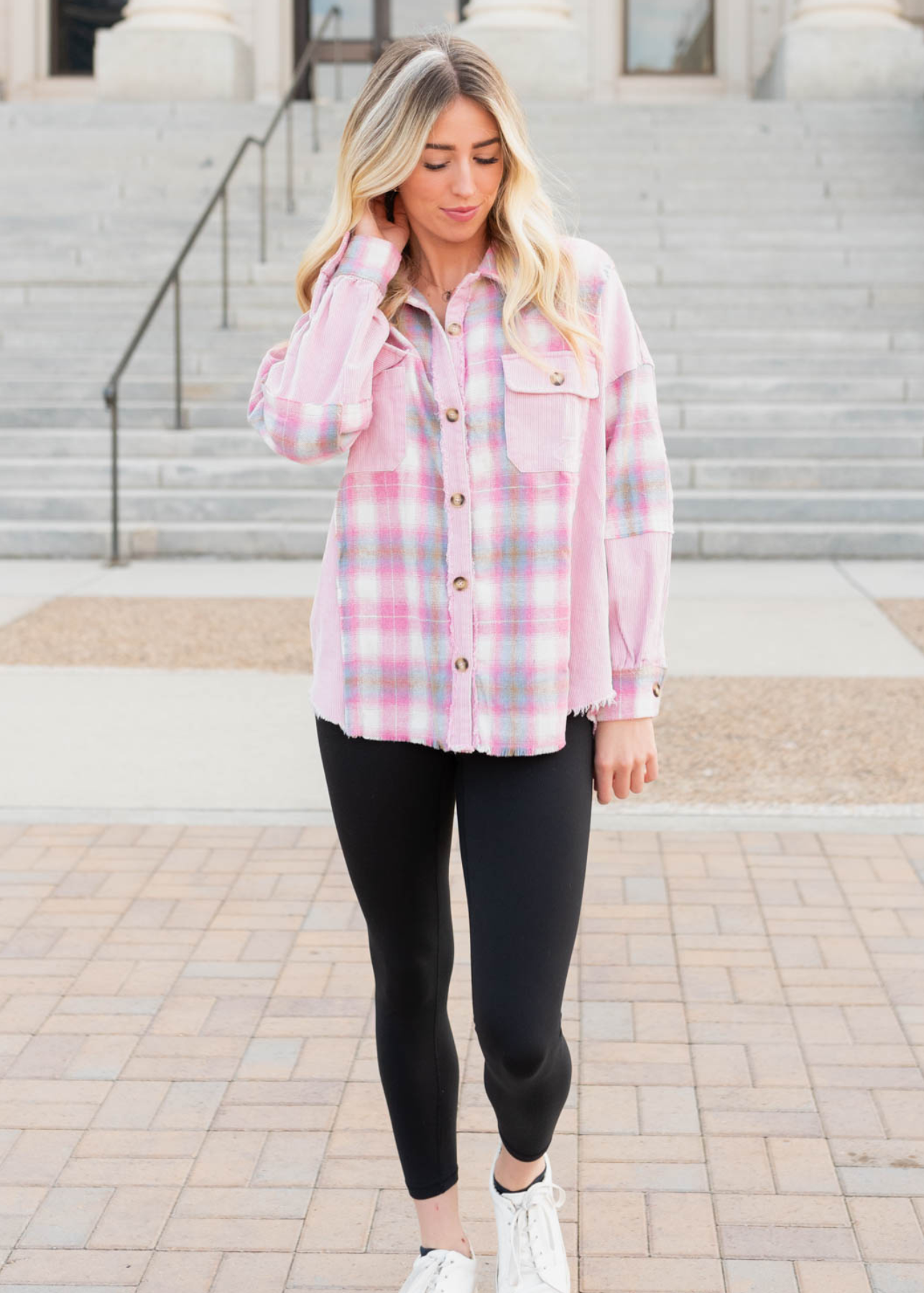 Sharla Pink Plaid Shacket