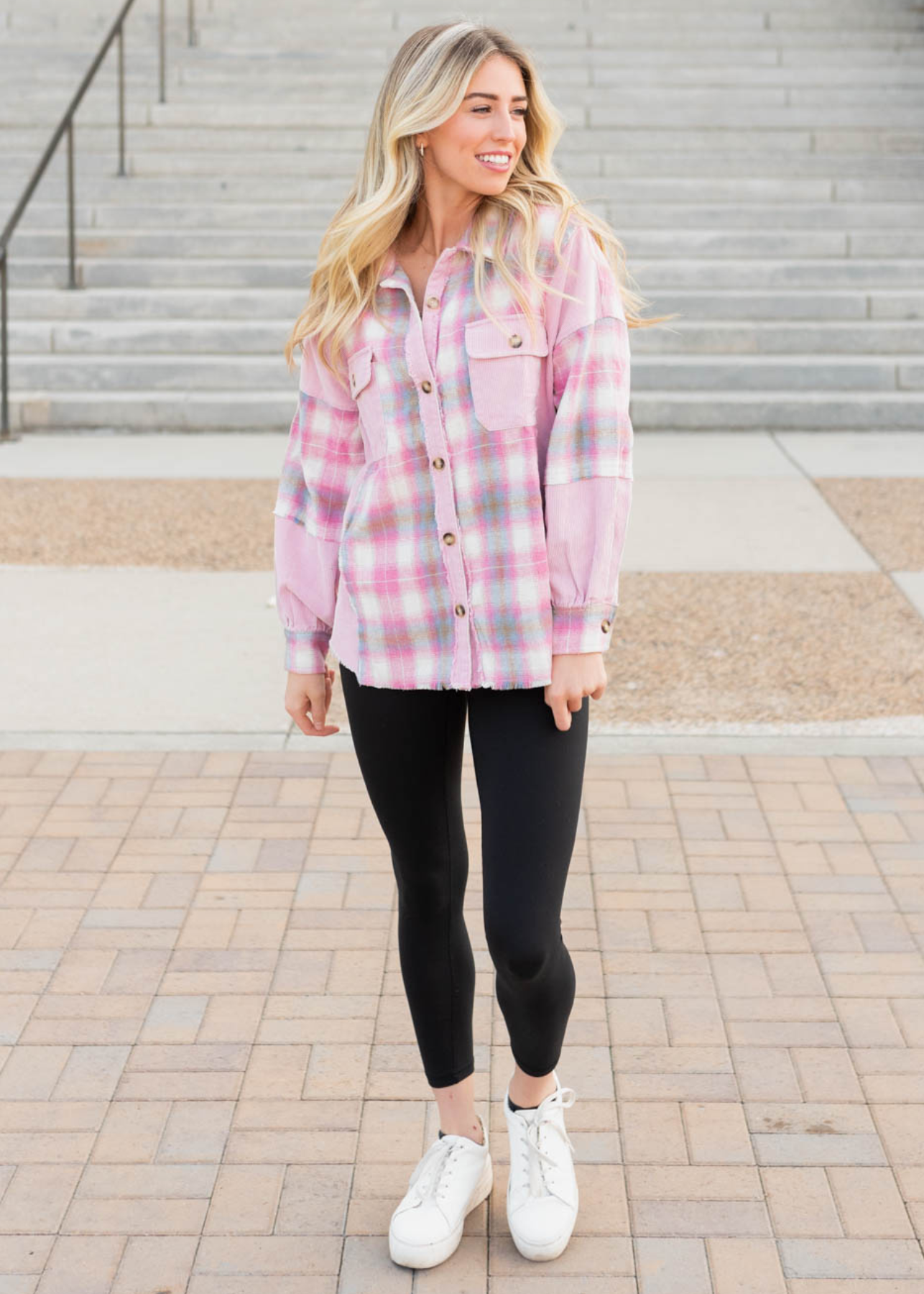 Sharla Pink Plaid Shacket