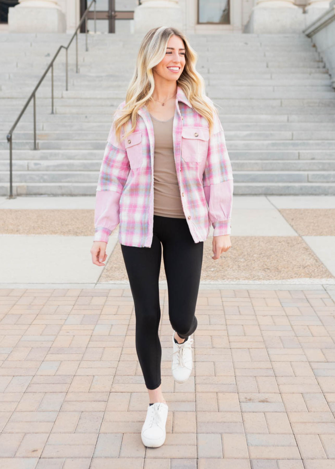 Sharla Pink Plaid Shacket