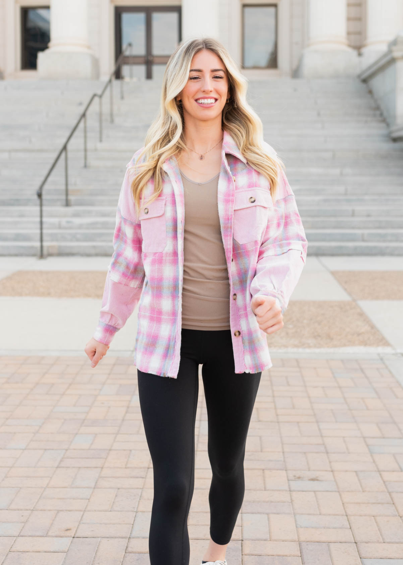 Sharla Pink Plaid Shacket