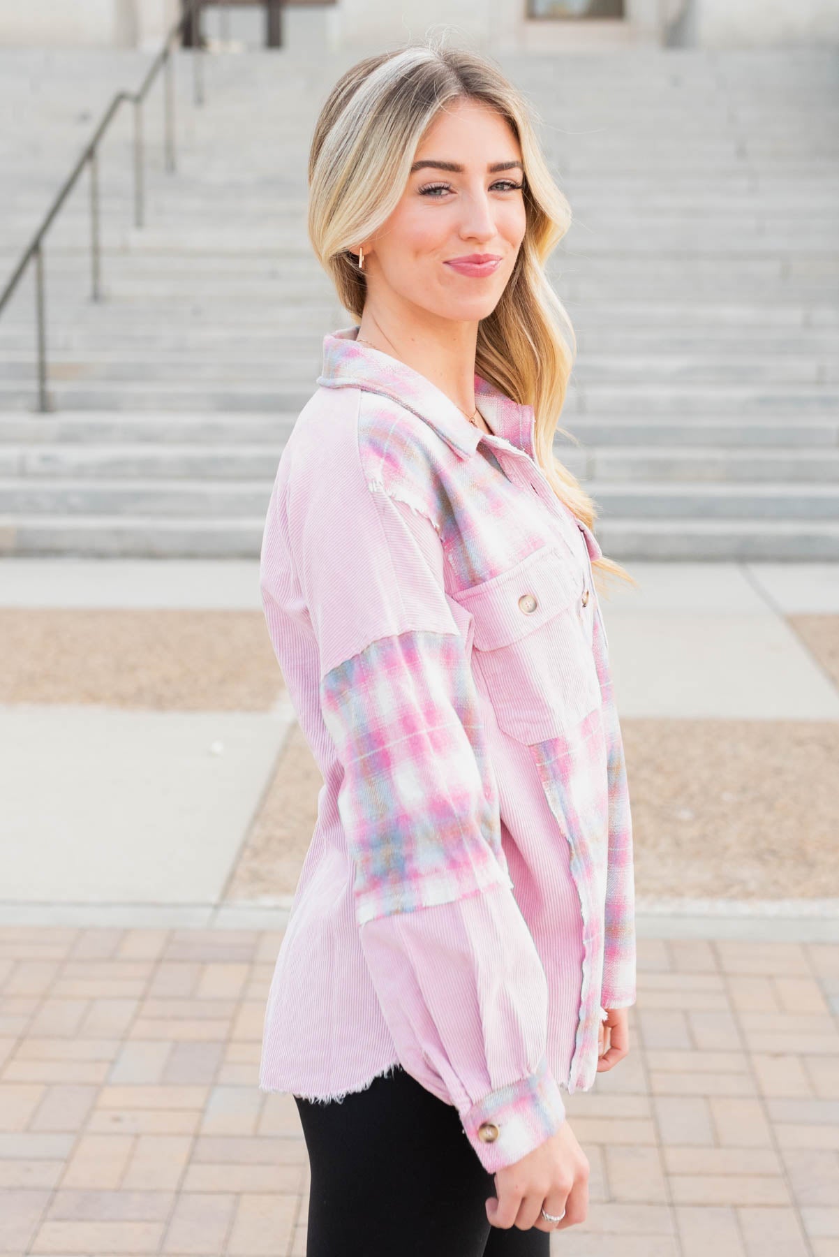 Sharla Pink Plaid Shacket