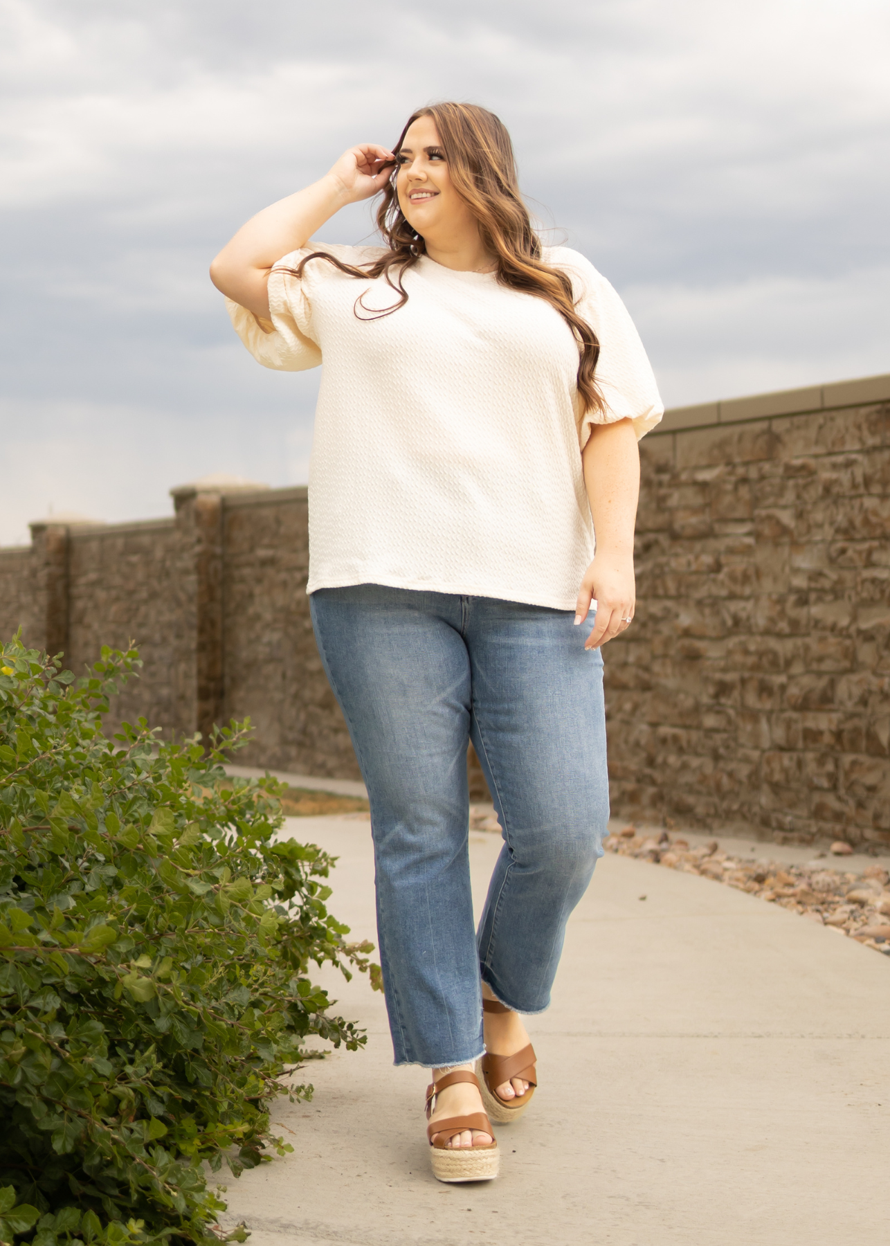 Crop straight leg plus size jeans