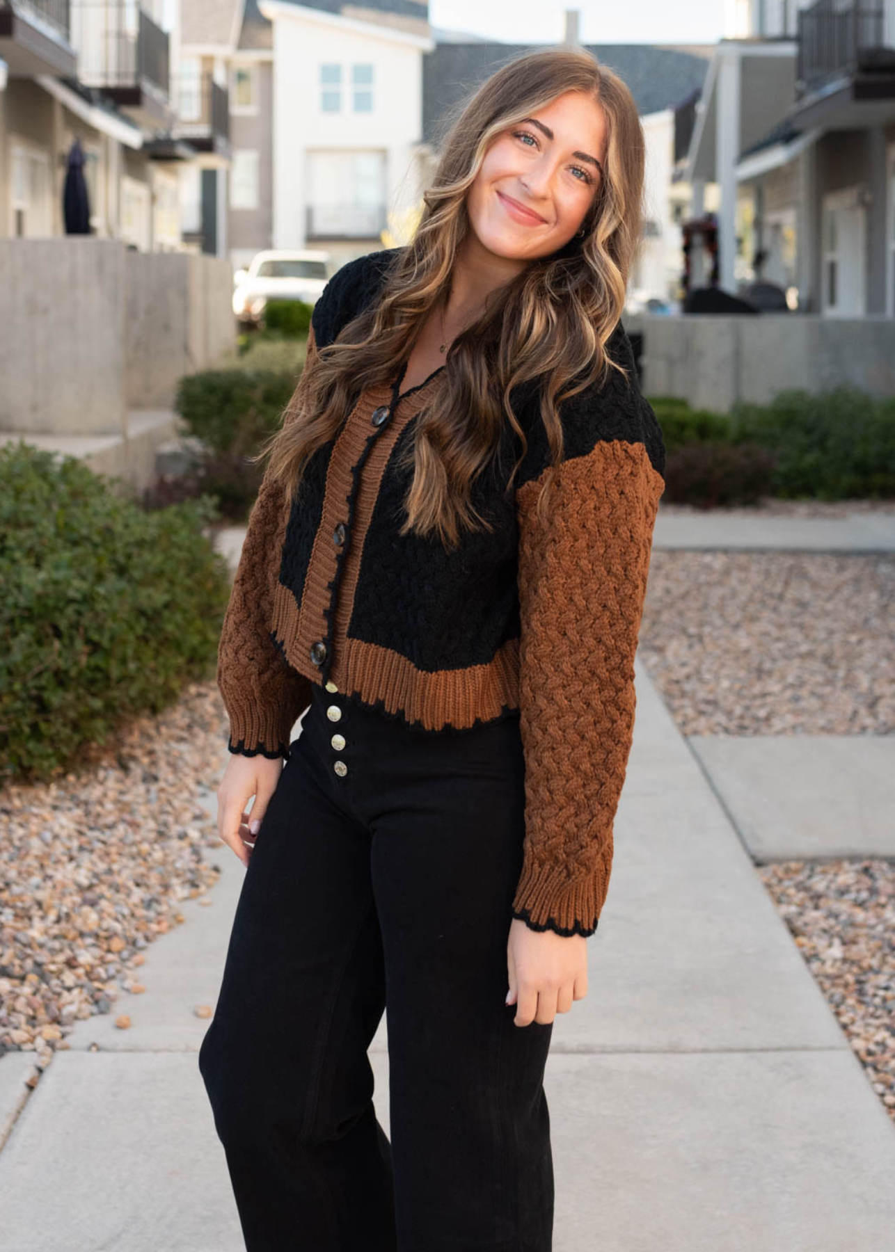 Long sleeve black knit cardigan