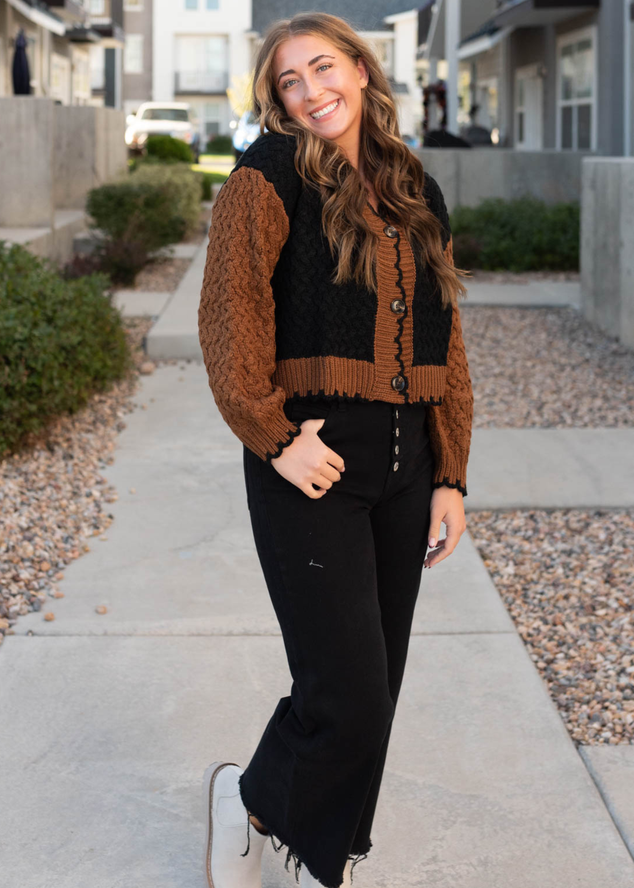 Black knit cardigan