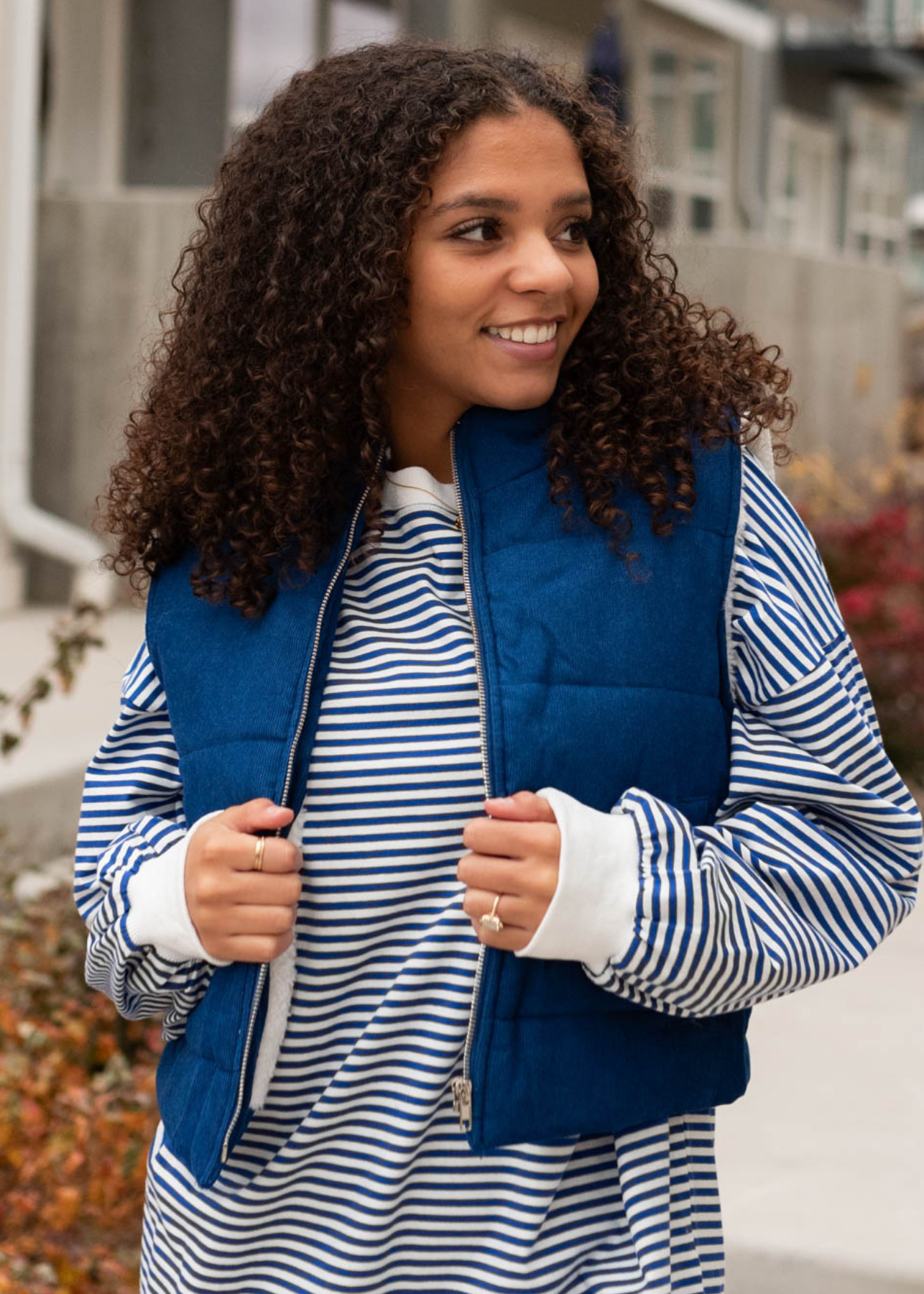  Blue corduroy vest