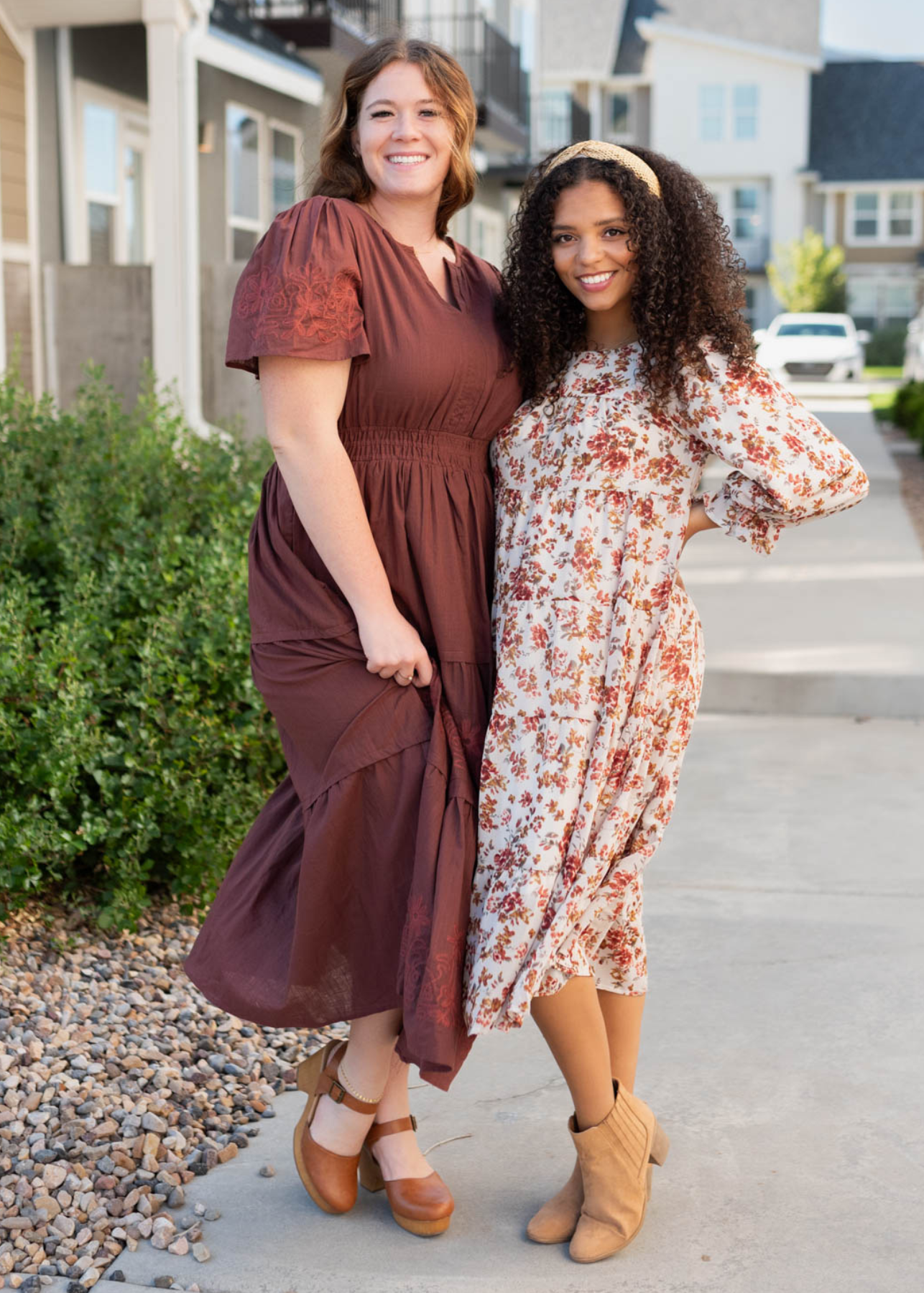 Teresa Cream Floral Tiered Dress