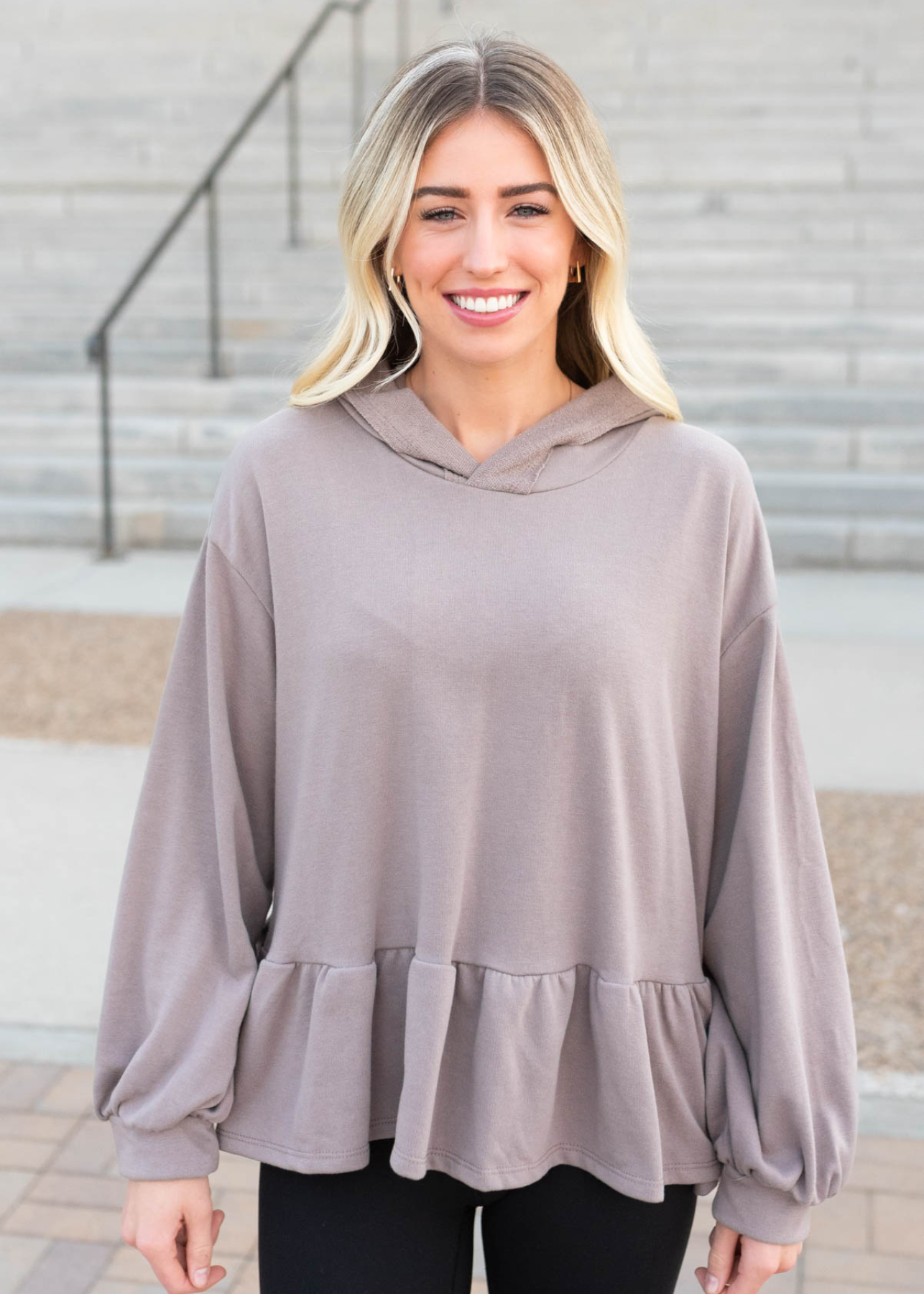 Vallie Mocha Ruffle Pullover