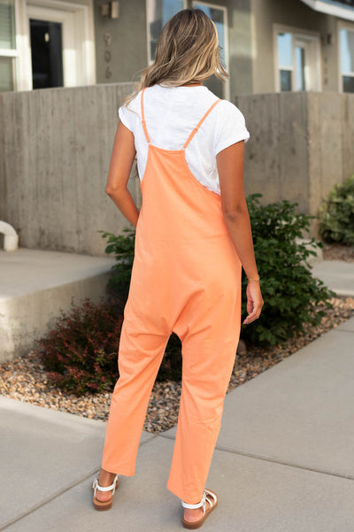 Back view of orange jumpsuit