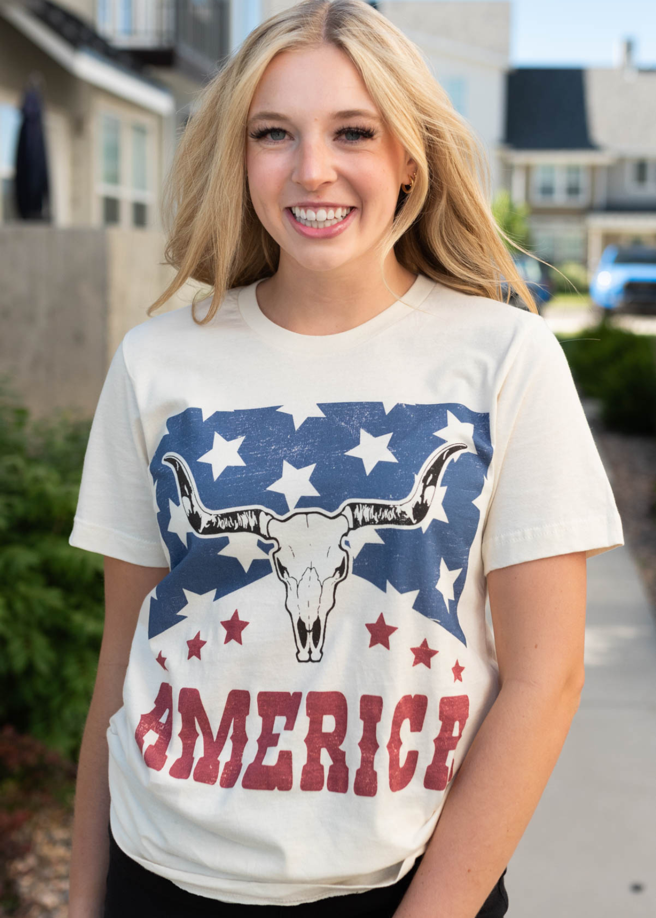 Short sleeve western America graphic tee