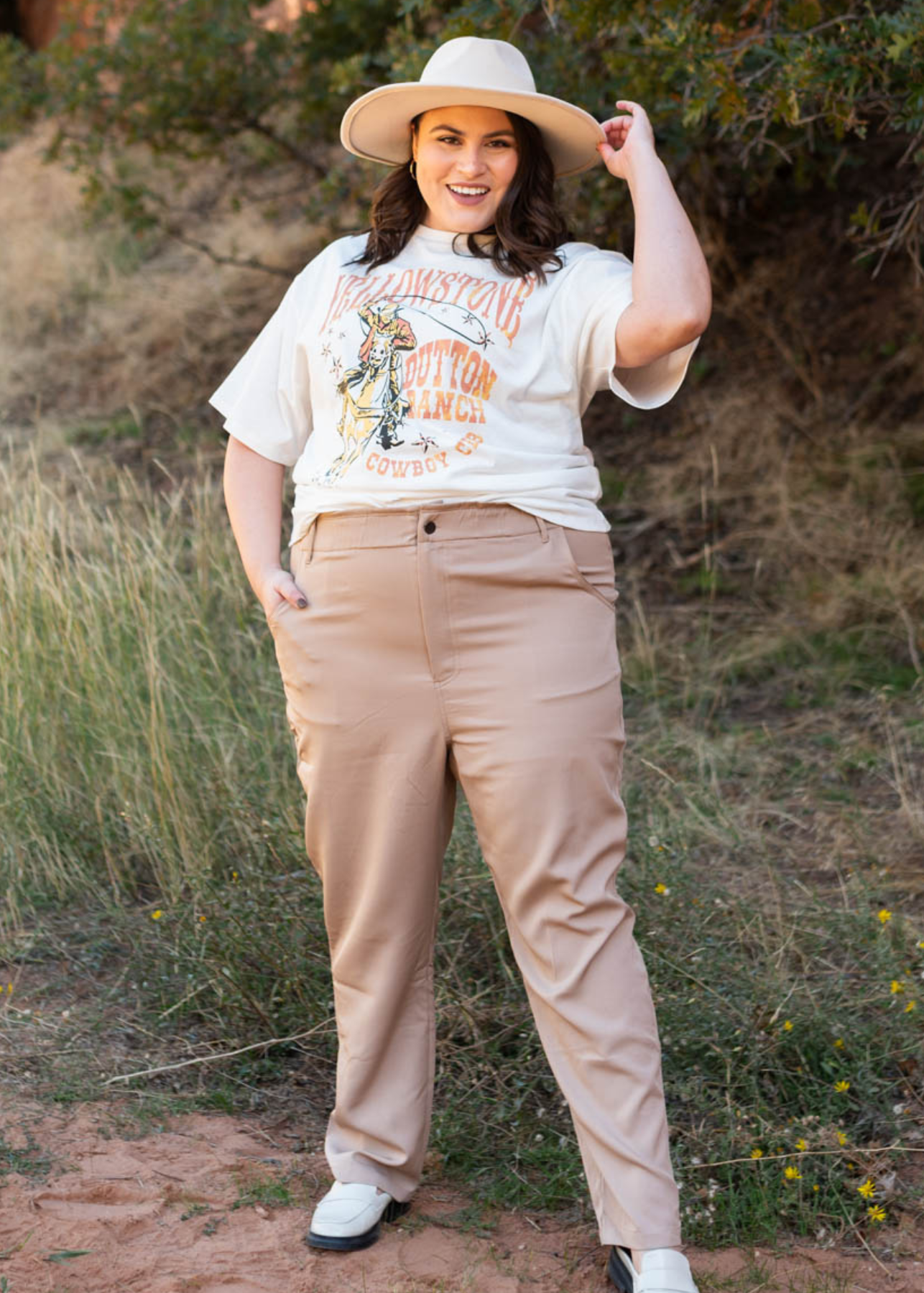 Plus size Yellowstone white tee