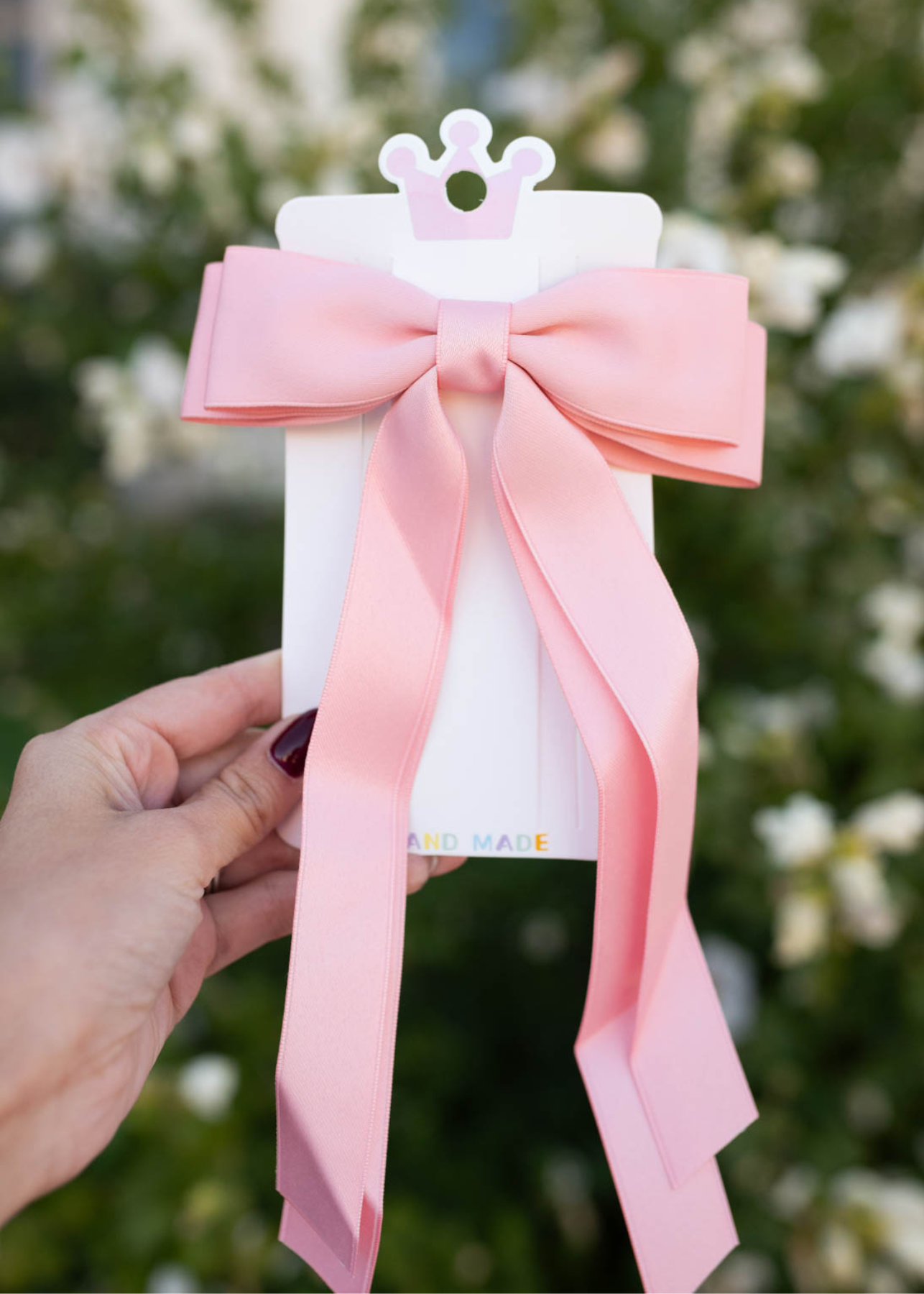 PInk double ribbon bow