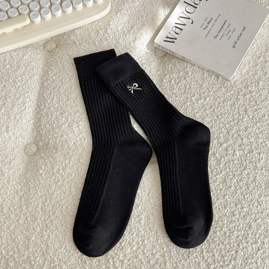 Maira Black Bow Sock