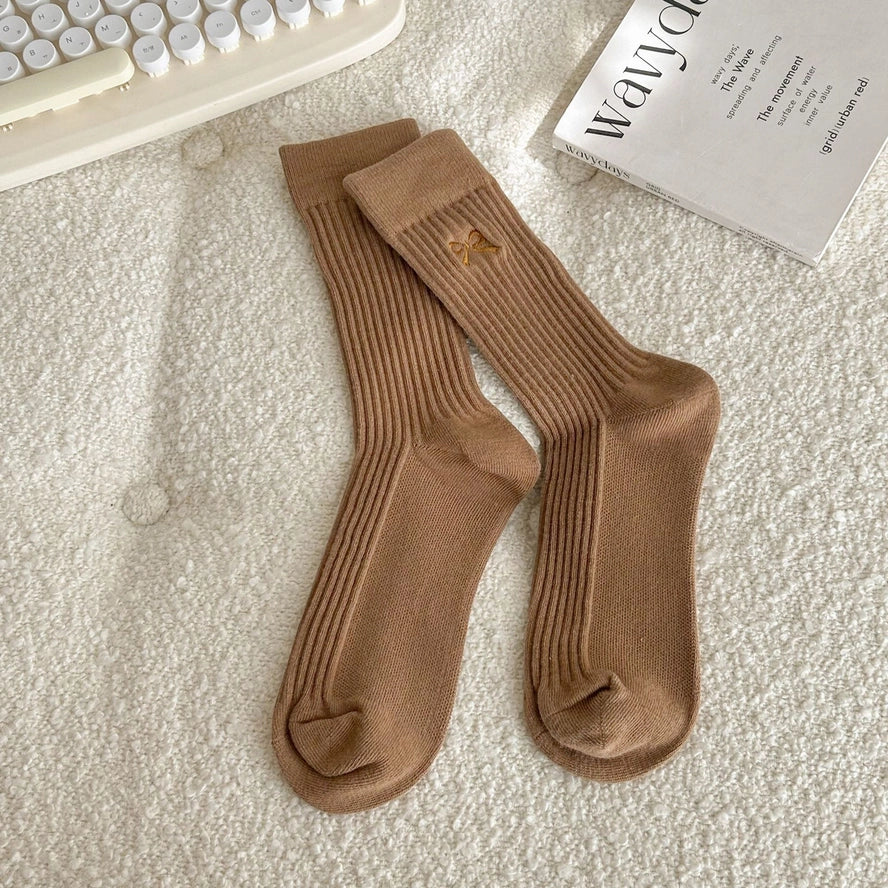 Maira Coffee Bow Sock