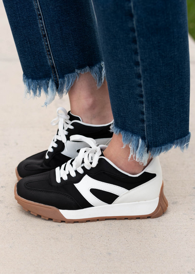 Black lace up sneakers