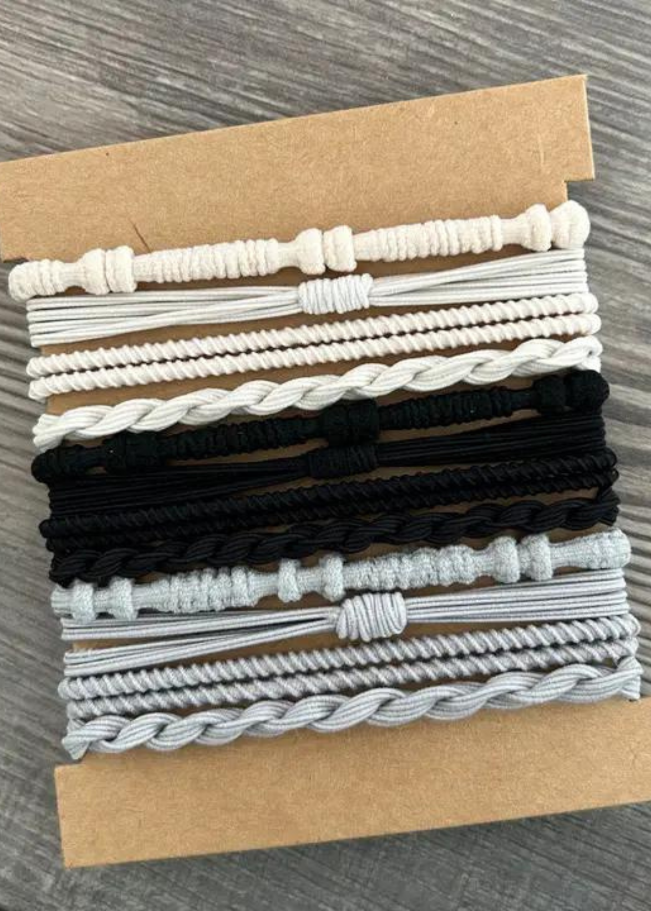 Boho black bracelet hair ties