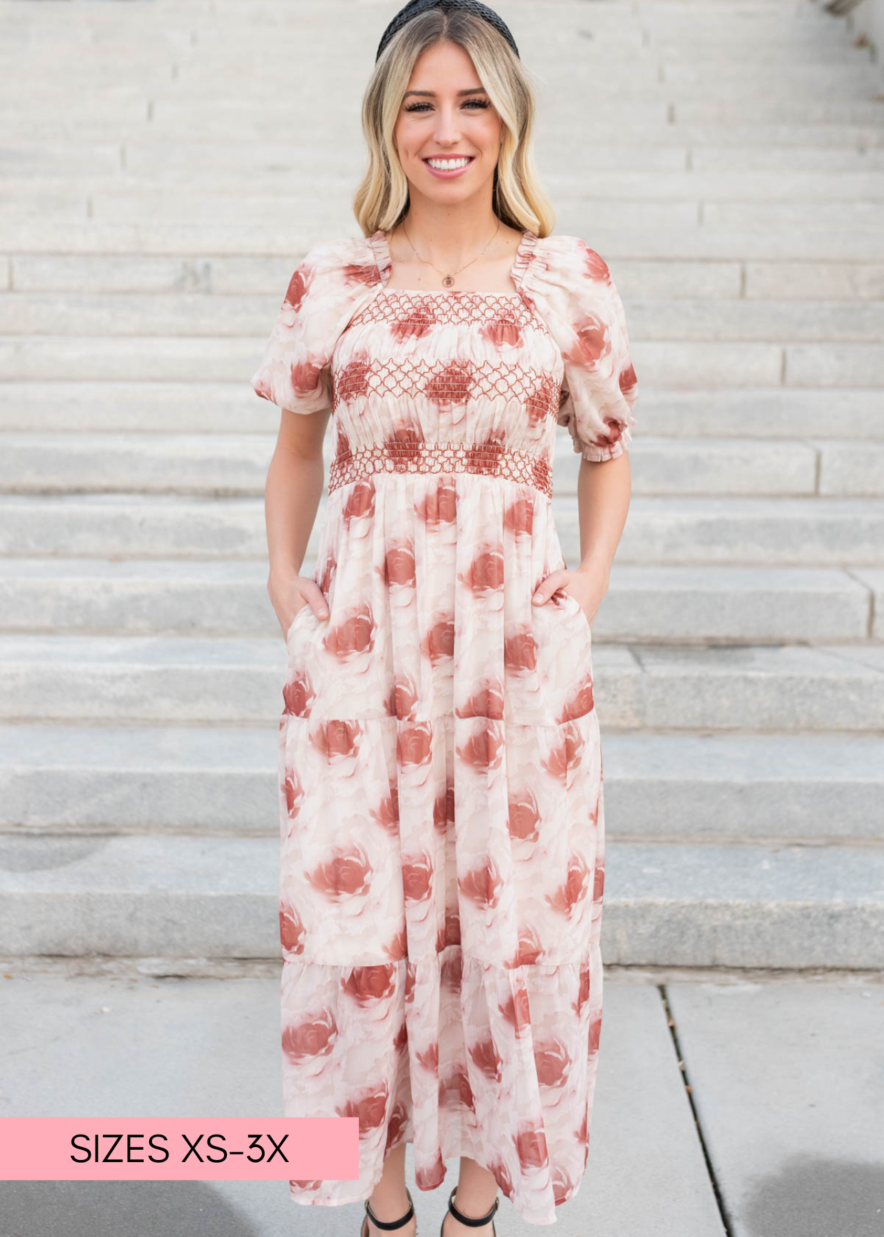 Victoria Rose Floral Tiered Dress