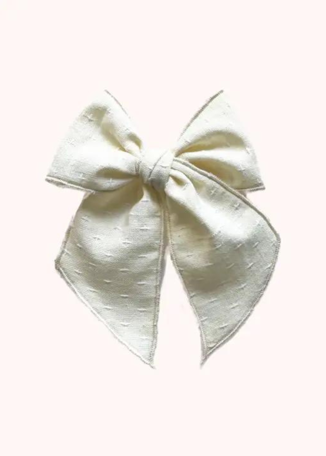 Elle Cream Cross Stitch Bow