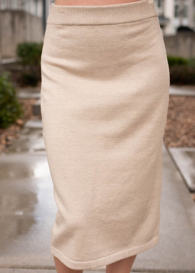 Taupe sweater skirt