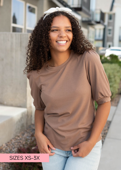 Hailee Basic Brown Top