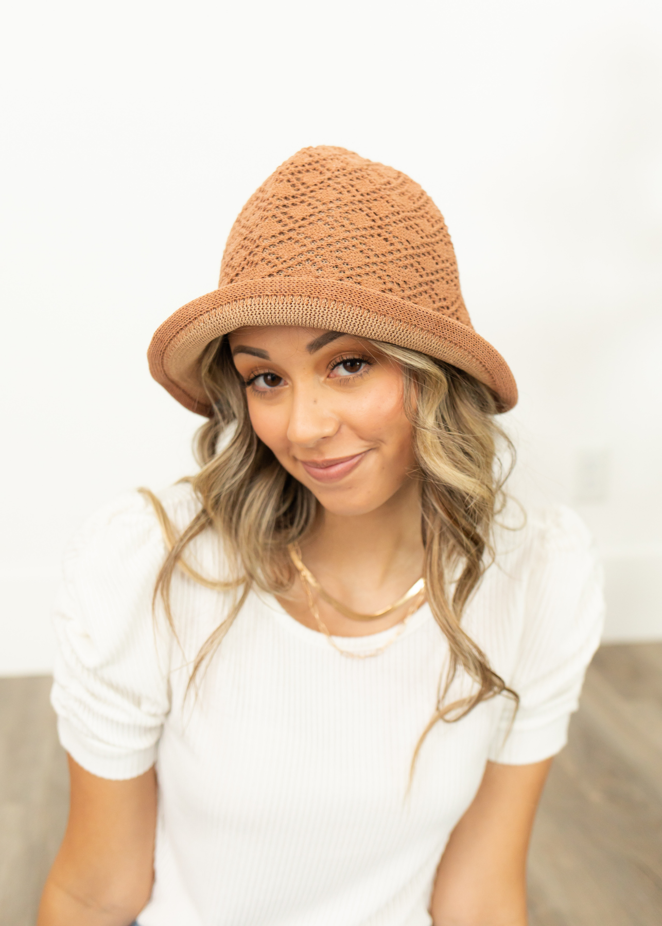 Andi Rust Knit Bucket Hat