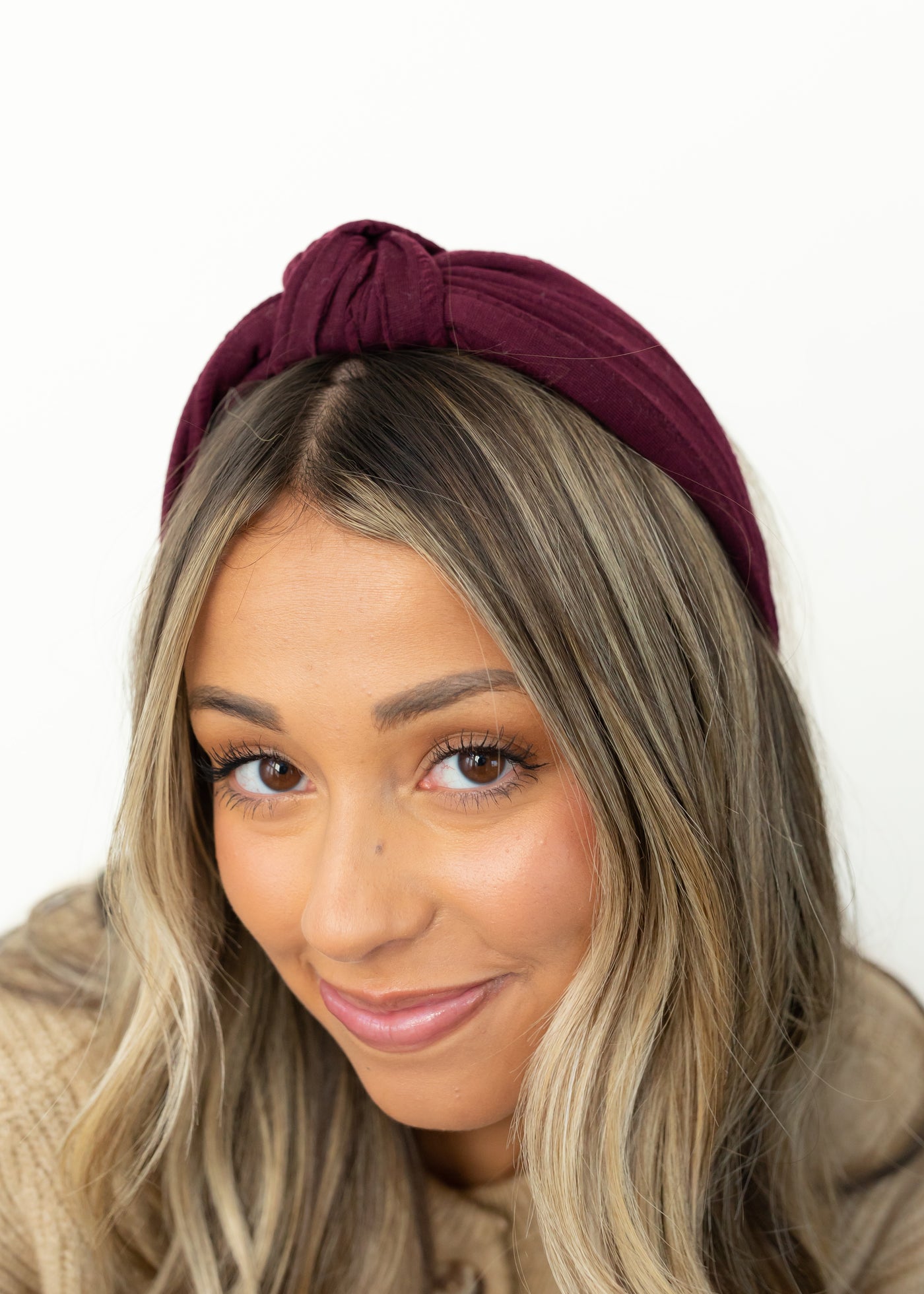 Caroline Plum Top Knot Headband