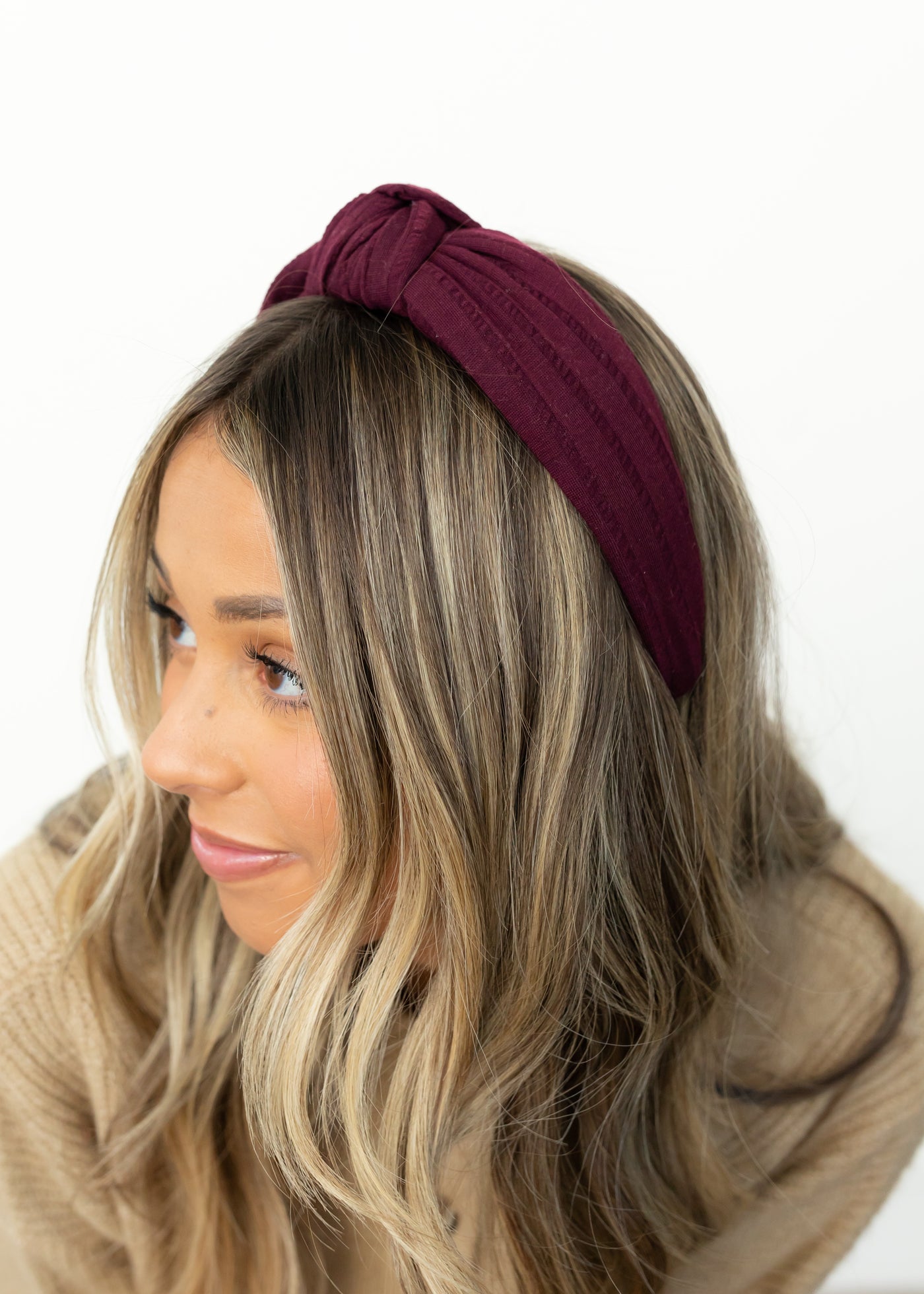 Caroline Plum Top Knot Headband