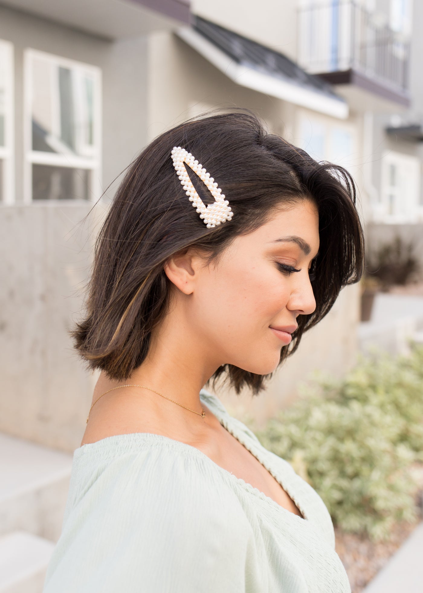 Gold Pearl Barrette