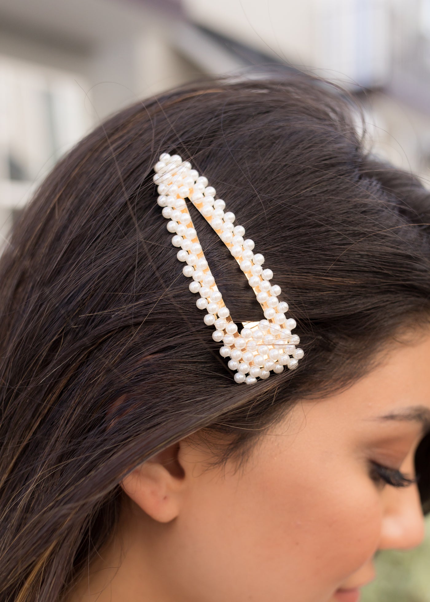 Gold Pearl Barrette